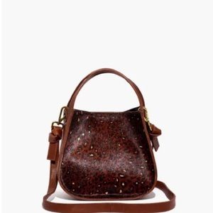 NWT Madewell Sydney Crossbody Cow Hair Bag Leopard Rich Brown Leather Purse